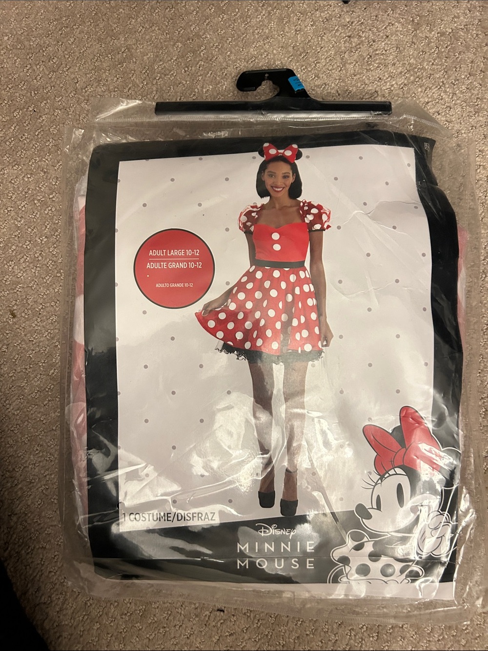 Disney Minnie Mouse Red Polka Dot adult  Costume size large 10-12